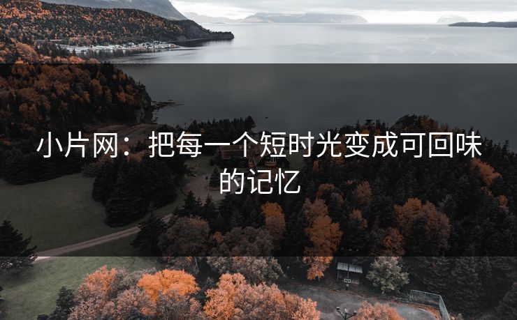 小片网:把每一个短时光变成可回味的记忆